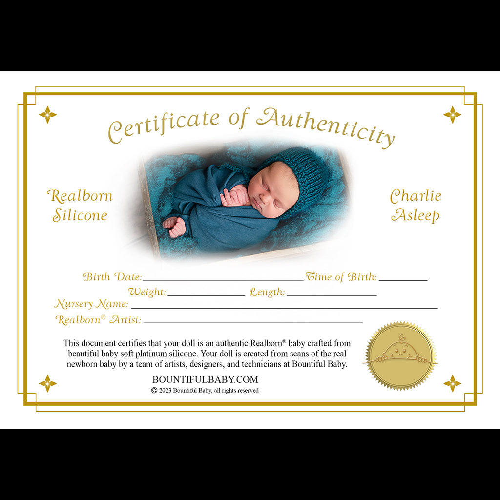 Realborn® SILICONE Charlie Sleeping (19" Reborn Doll Kit)