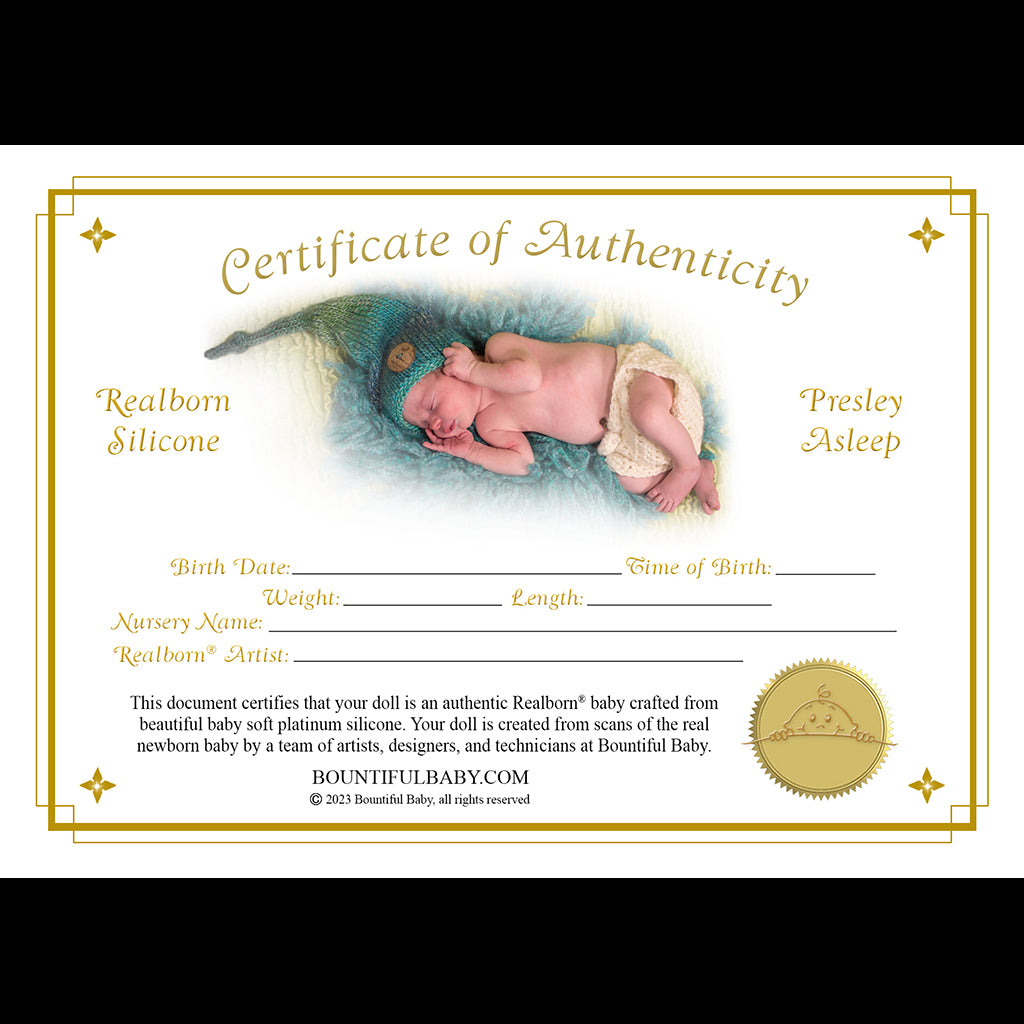 Realborn® SILICONE Presley Sleeping (19" Reborn Doll Kit)