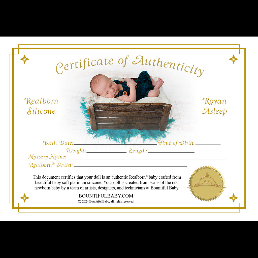 Realborn® SILICONE Royan Asleep (19.5" Reborn Doll Kit)