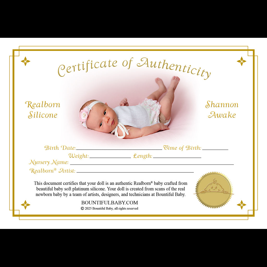 Realborn® SILICONE Shannon Awake (18.5" Reborn Doll Kit)