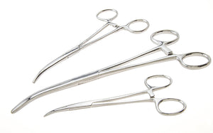 6Pc Stainless Steel Ultimate Hemostat Set (5", 6.1/4", 8" Straight & Curved) - #2471