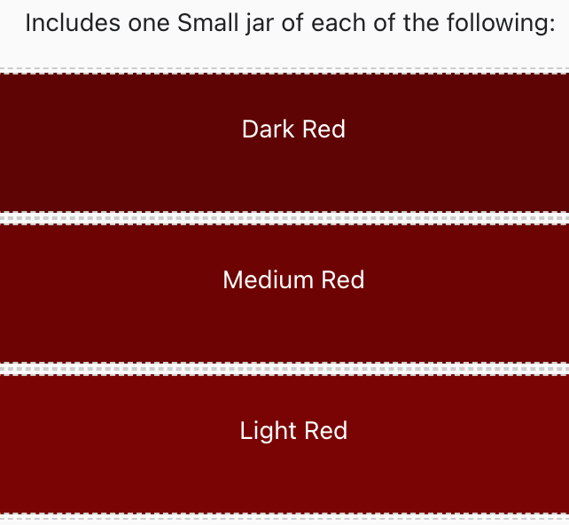 *Small Genesis Premixed Red MULTI-SET - 3 Jars, 3 Colors!- #6720