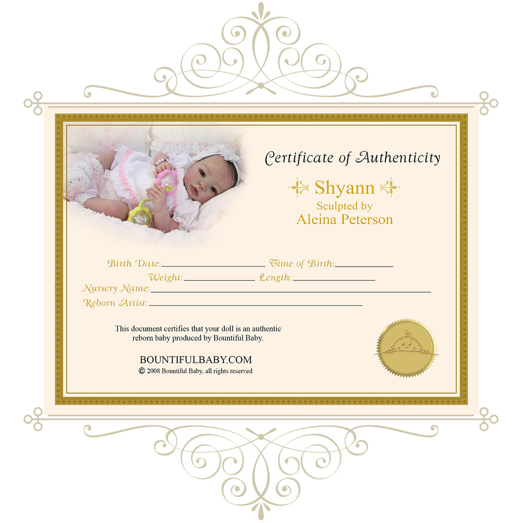 Shyann, by Aleina Peterson (19" Reborn Doll Kit)