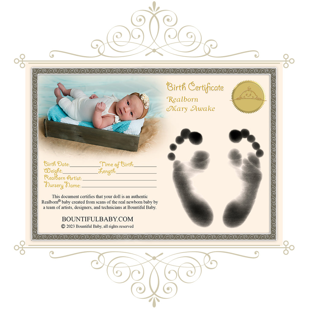 Realborn® Mary Awake (20" Reborn Doll Kit)