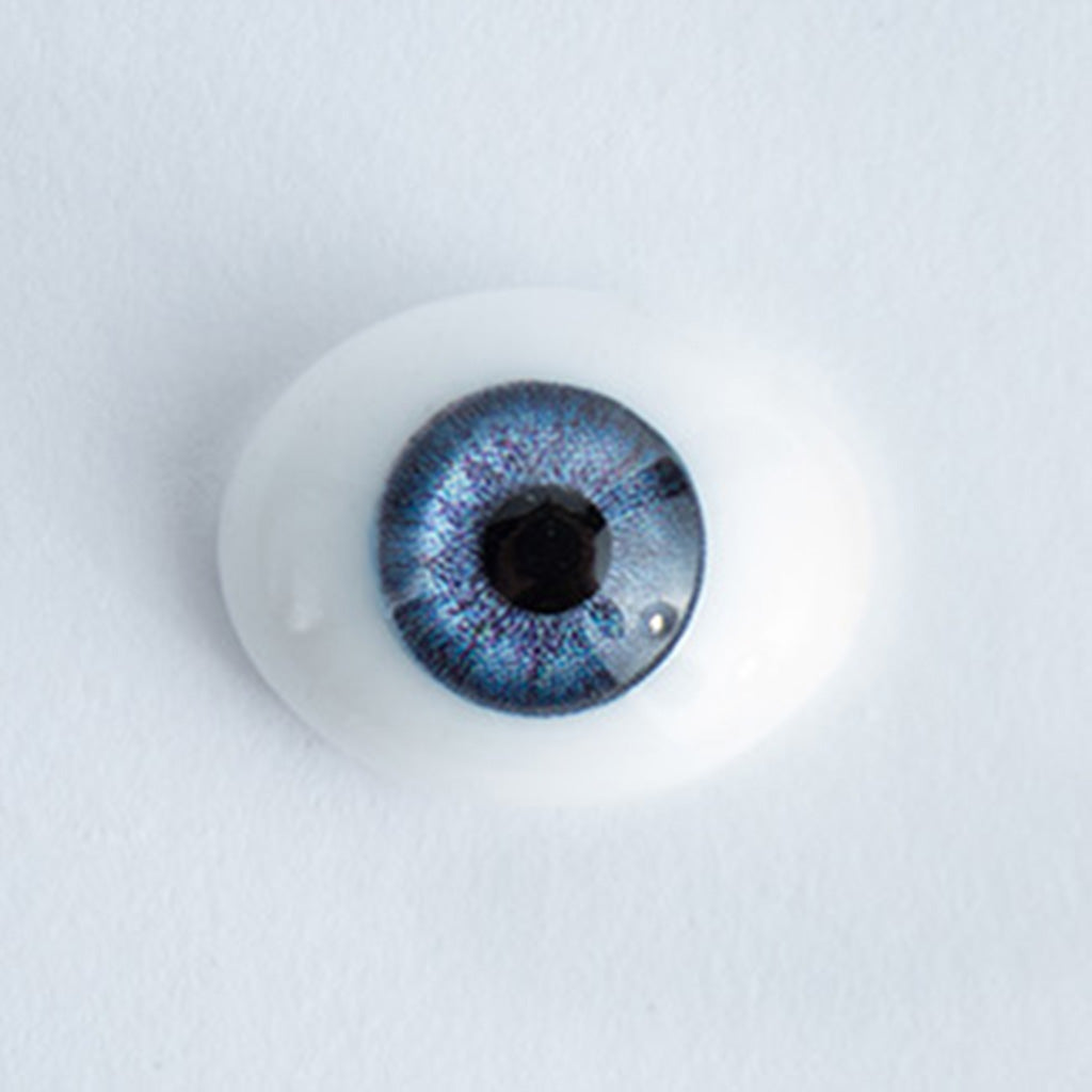 18mm Blue Iris E - Oval Glass Eyes - 1 Pair - #1380