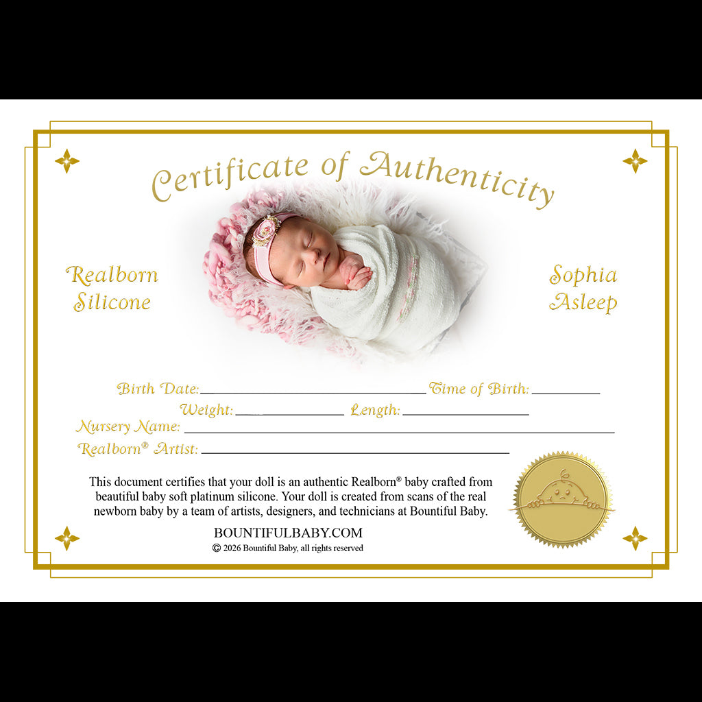 Realborn® SILICONE Sophia Sleeping (19.5" Reborn Doll Kit) - Twin