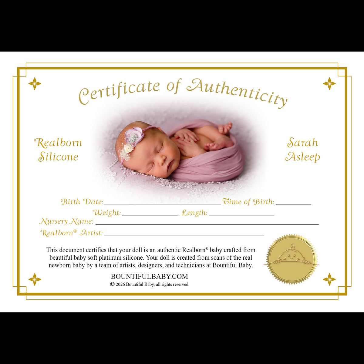 Realborn® SILICONE Sarah Sleeping (19.5" Reborn Doll Kit)