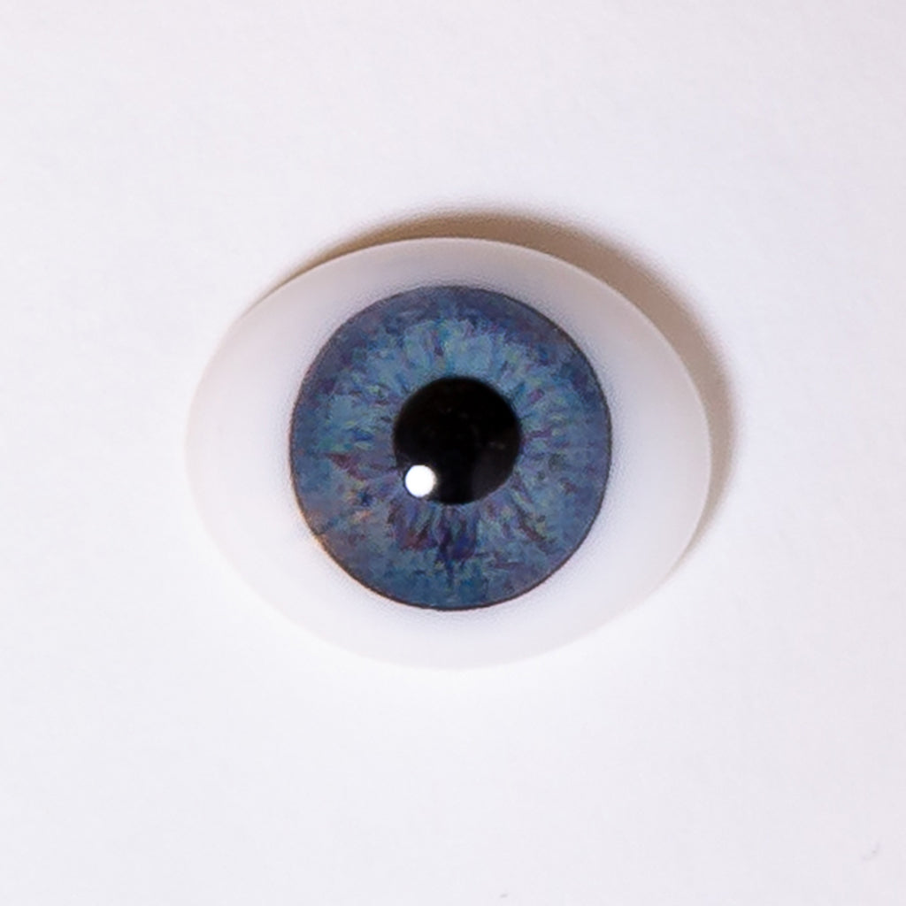 14mm Blue - Oval Glass Eyes - 1 Pair - #1454