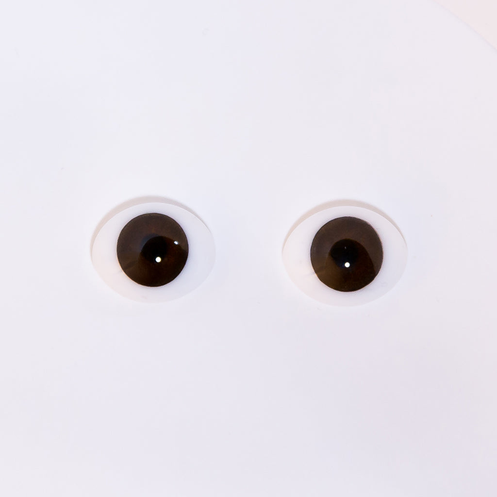 16mm Brown - Oval Glass Eyes - 1 Pair - #1460