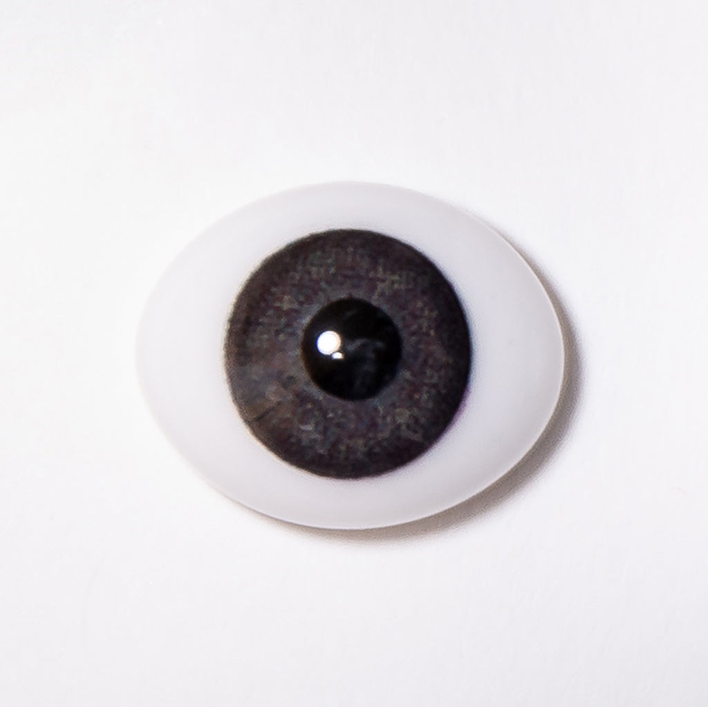 16mm Gray - Oval Glass Eyes - 1 Pair - #1462