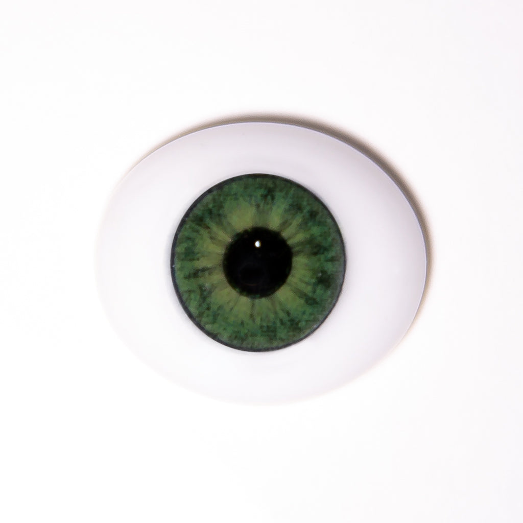 18mm Green - Oval Glass Eyes - 1 Pair - #1466