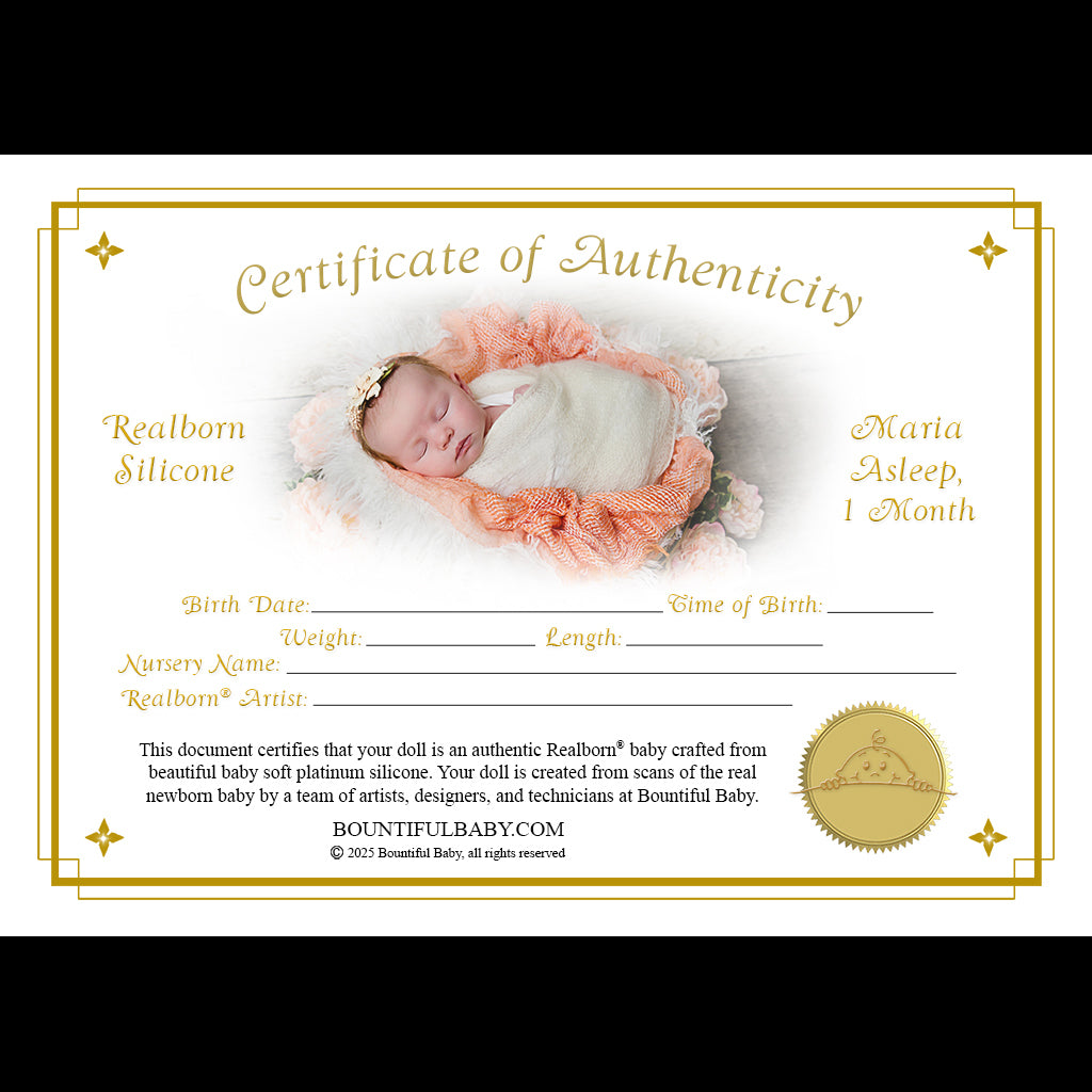 Realborn® SILICONE Maria Sleeping, 1 Month (20" Reborn Doll Kit)