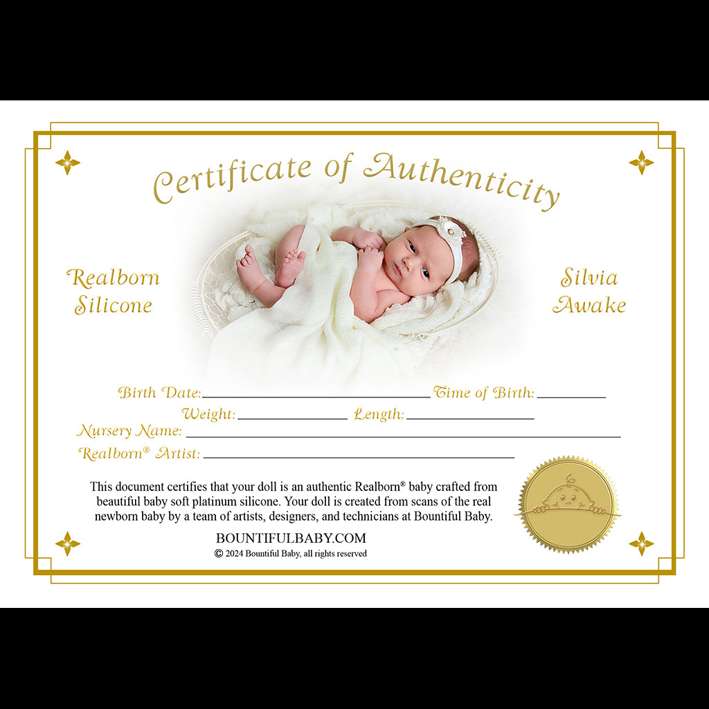 Realborn® SILICONE Silvia Awake (20" Reborn Doll Kit)
