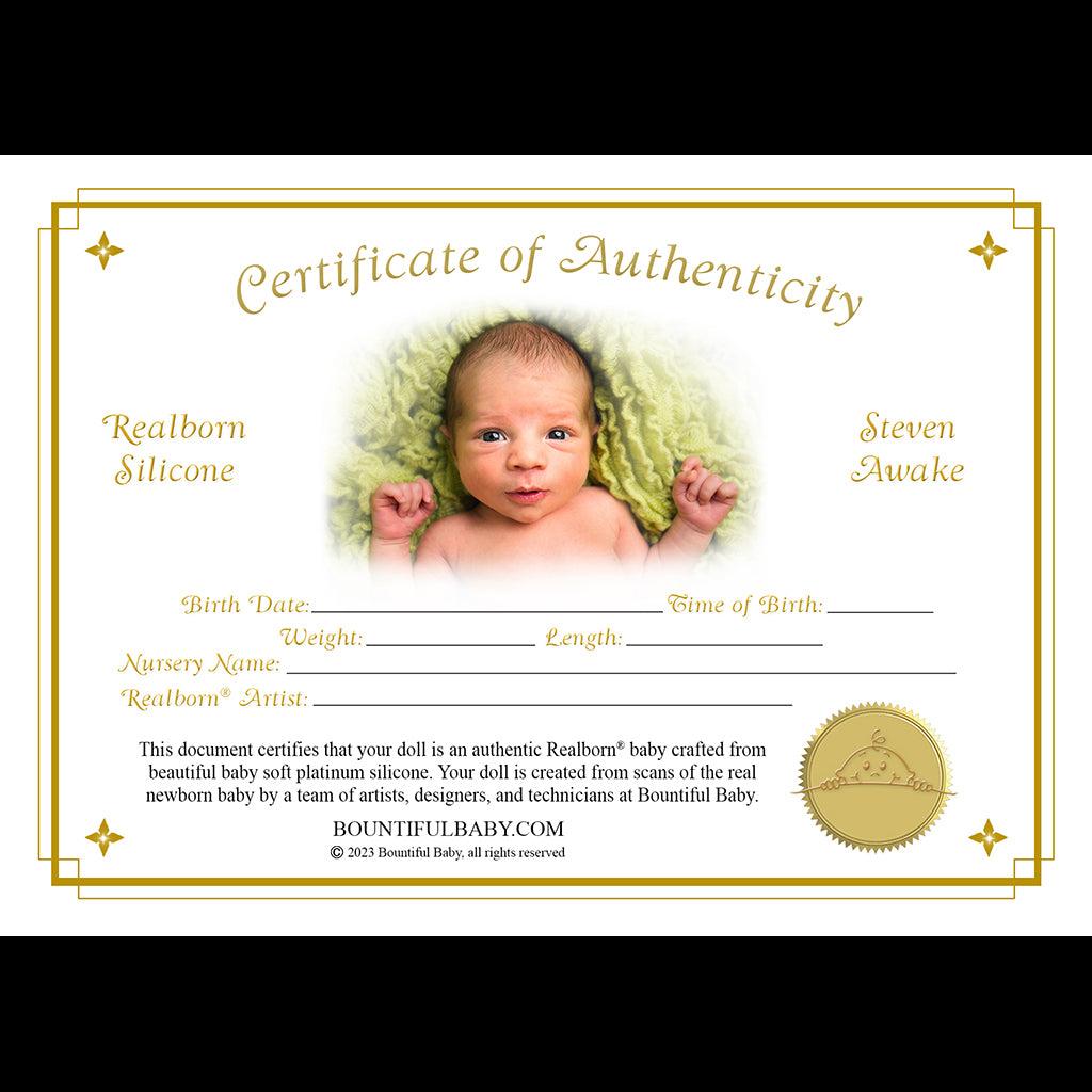 Realborn® SILICONE Steven Awake (18.5" Reborn Doll Kit)