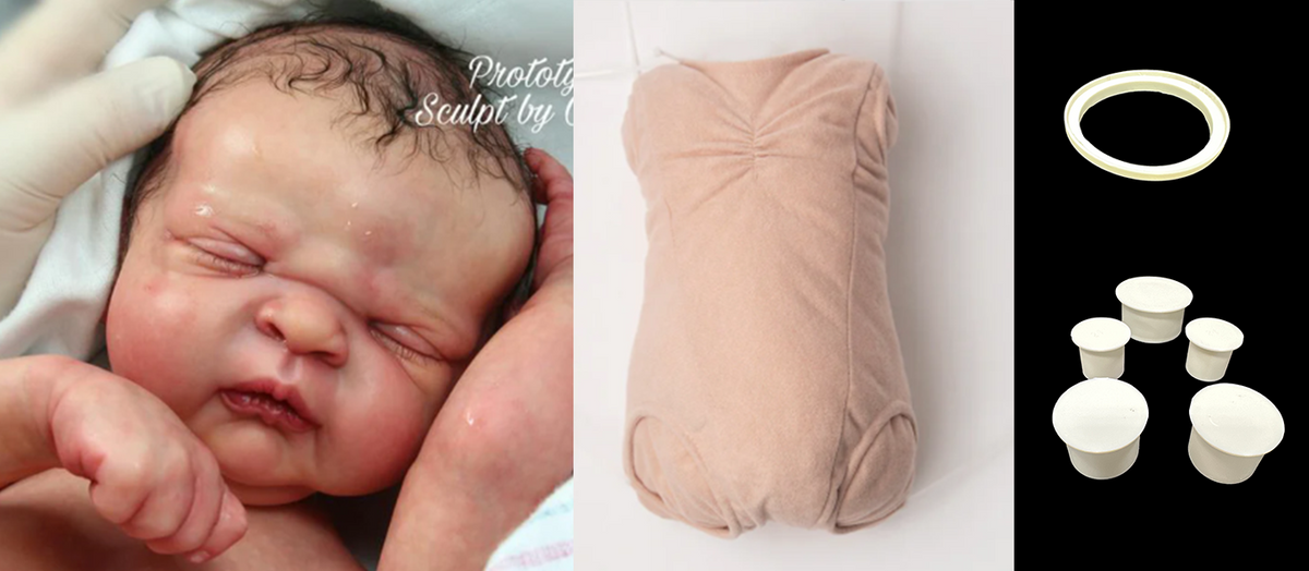 Maggie Reborn Doll Kit (20") Bundled with | #3585 Body | Plugs &amp; Neck Ring
