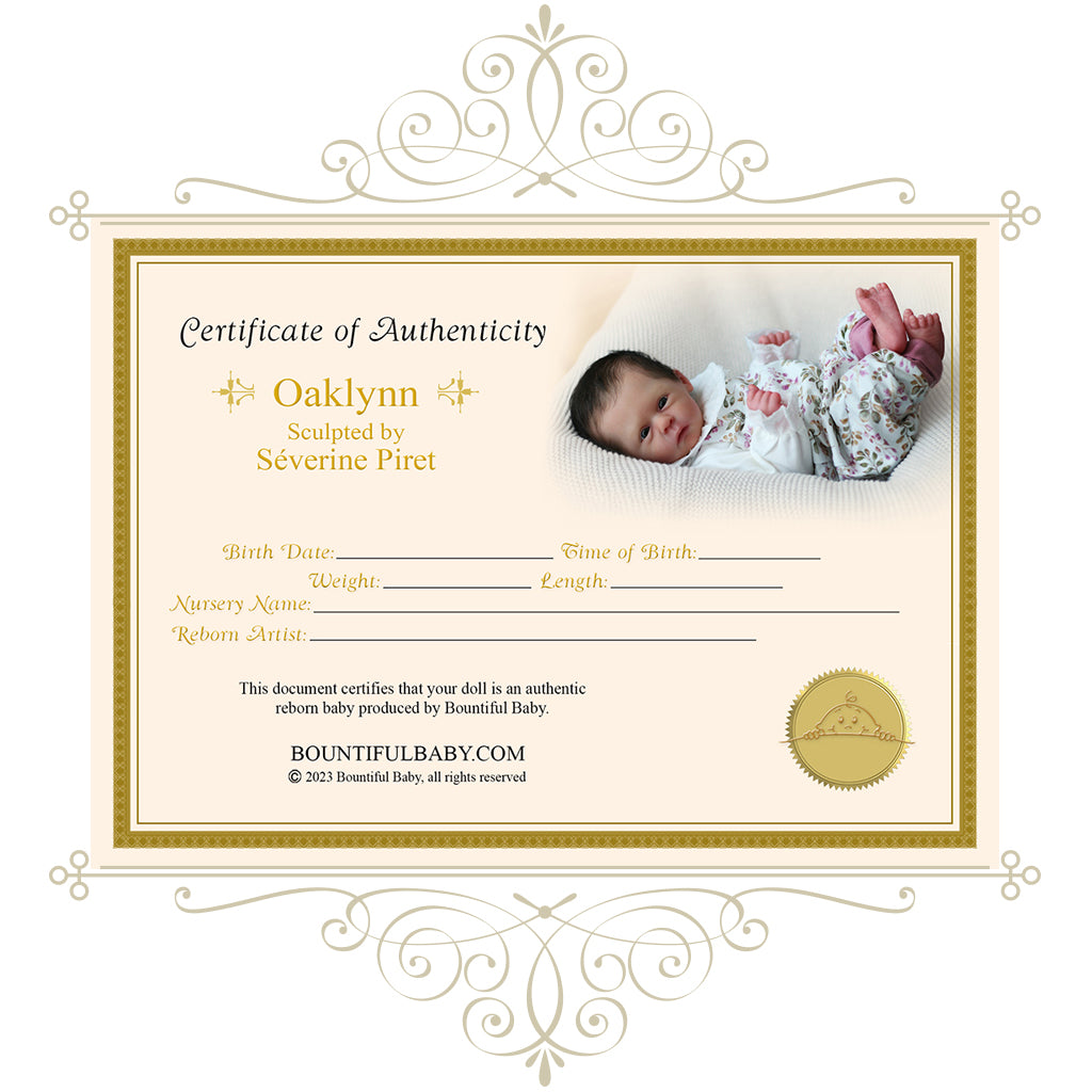 Oaklynn, by Severine Piret (18" Reborn Doll Kit)