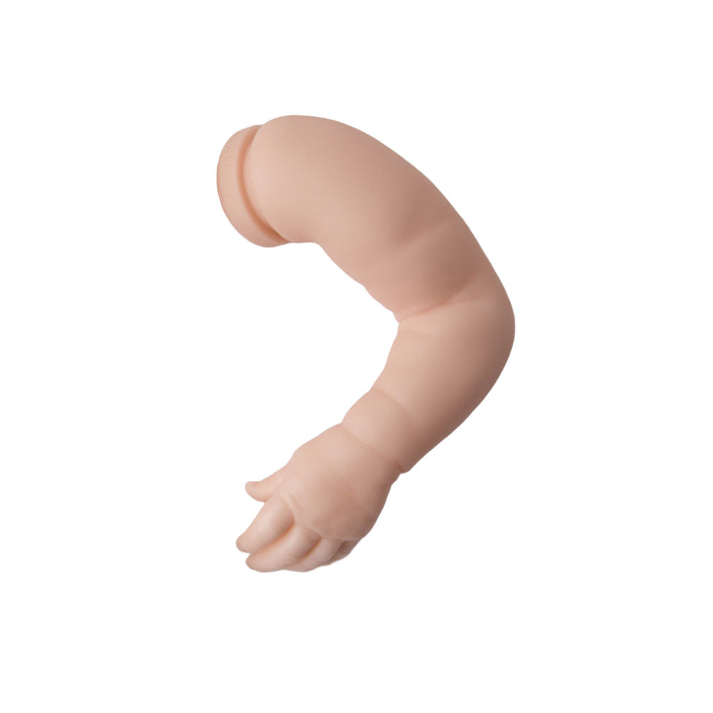 Realistic vinyl baby arm and hand on a white background