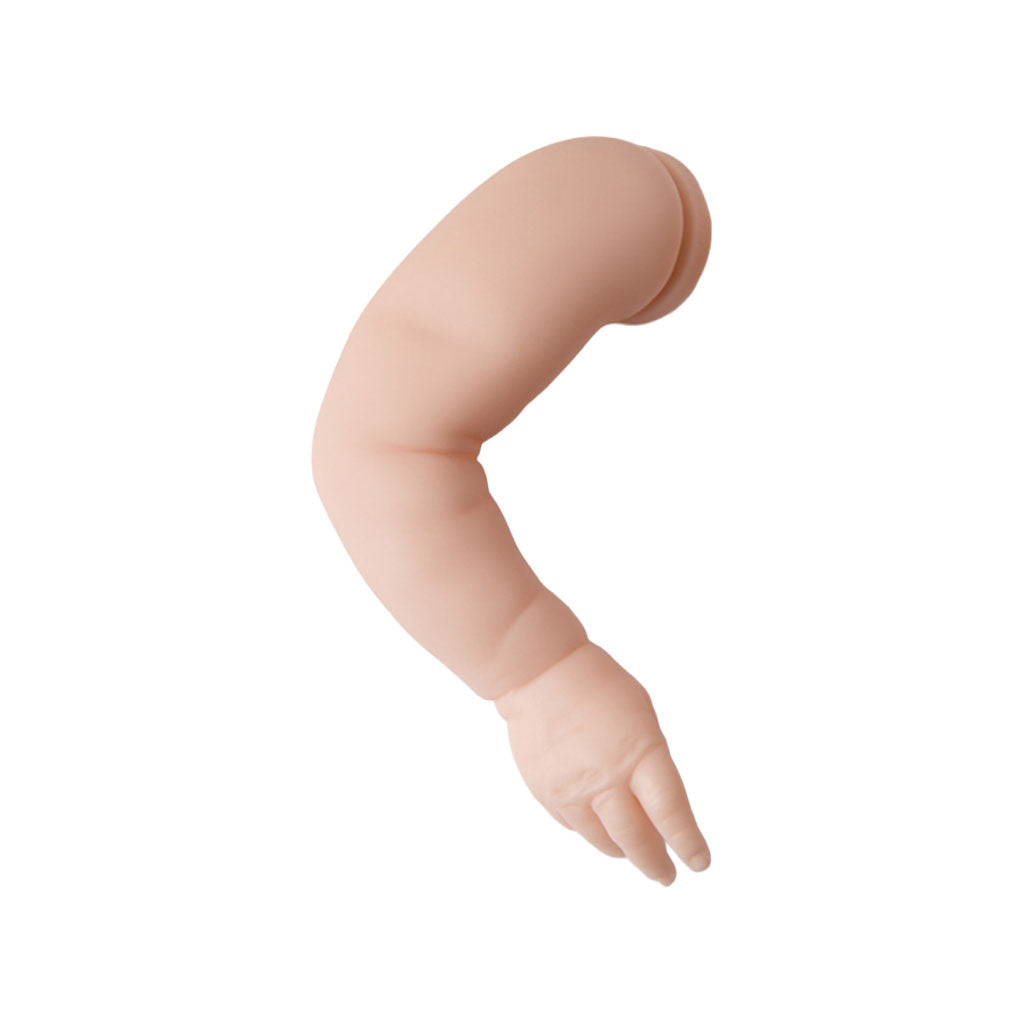 Realistic vinyl baby arm and hand on a white background