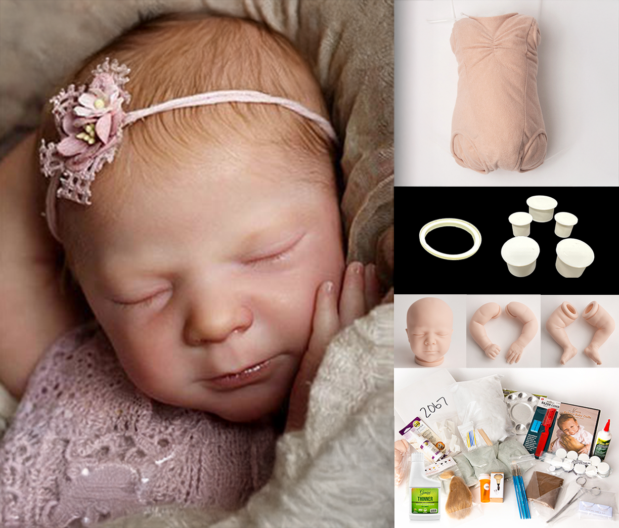 Realborn® Rebekah Sleeping (19" Reborn Doll Kit) Complete Beginners Kit!