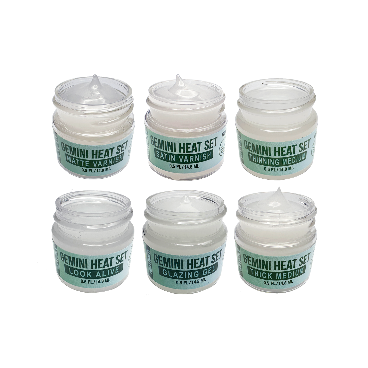 Set of 6 Varnishes, Gemini Heat Set Paint, Comparable to Genesis Heat Set Paint