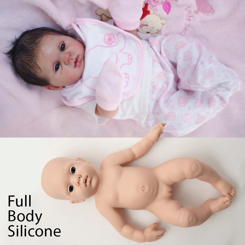 SILICONE Blinkin Girl - Full-Body Silicone (16.5 Reborn Doll Kit) -  Bountiful Baby (DP Creations LLC)