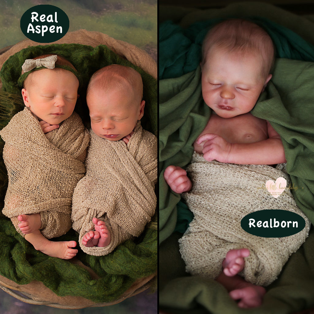 Realborn Aspen Sleeping TWIN 18 Reborn Doll Kit Bountiful Baby DP Creations LLC