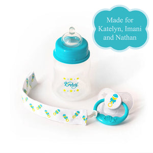 *Blue Baby Bottle & Pacifier Set for Open Mouth Babies - #7008