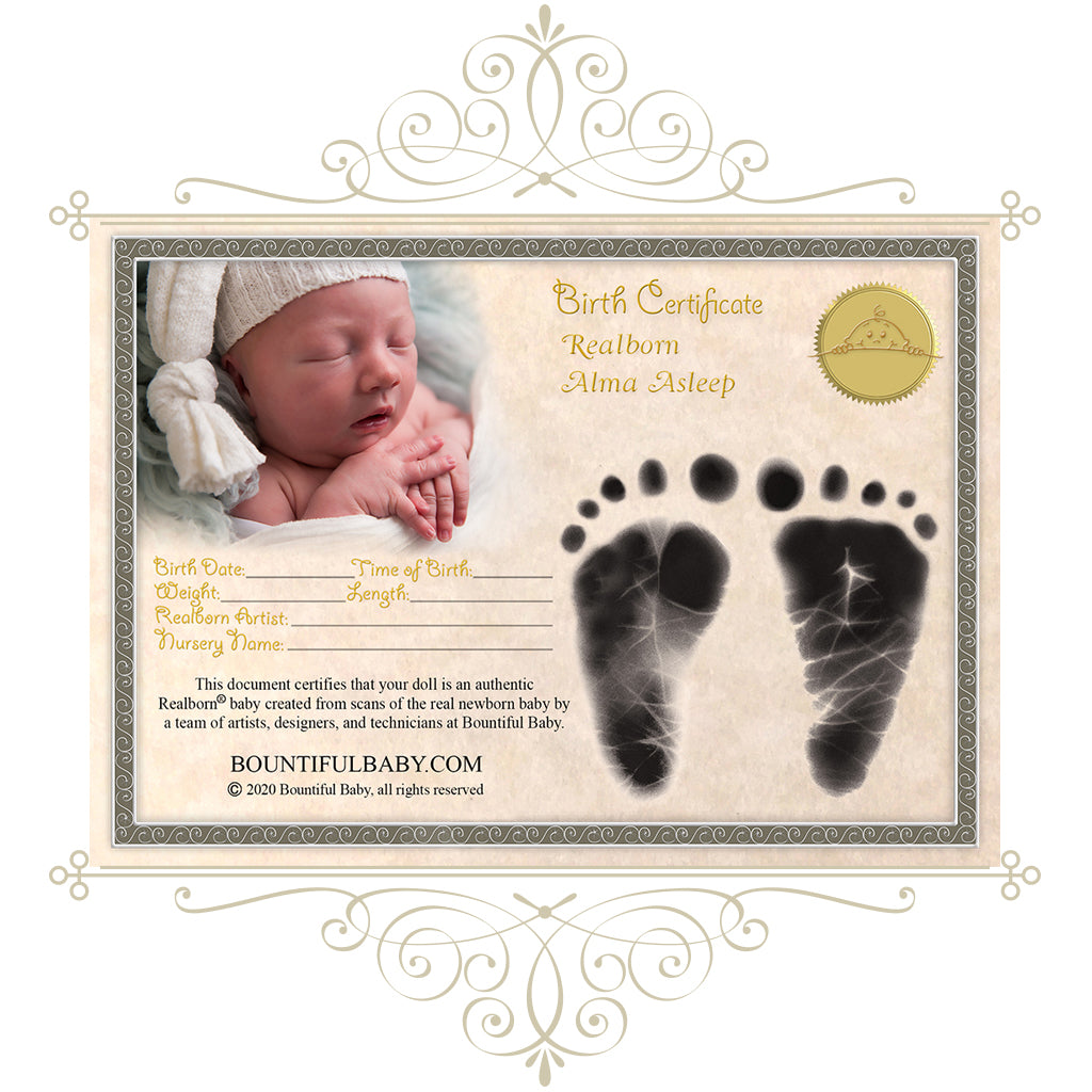 Realborn® Alma Sleeping (19" Reborn Doll Kit)
