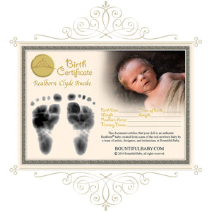 *Realborn® Clyde Awake (18" Reborn Doll Kit)