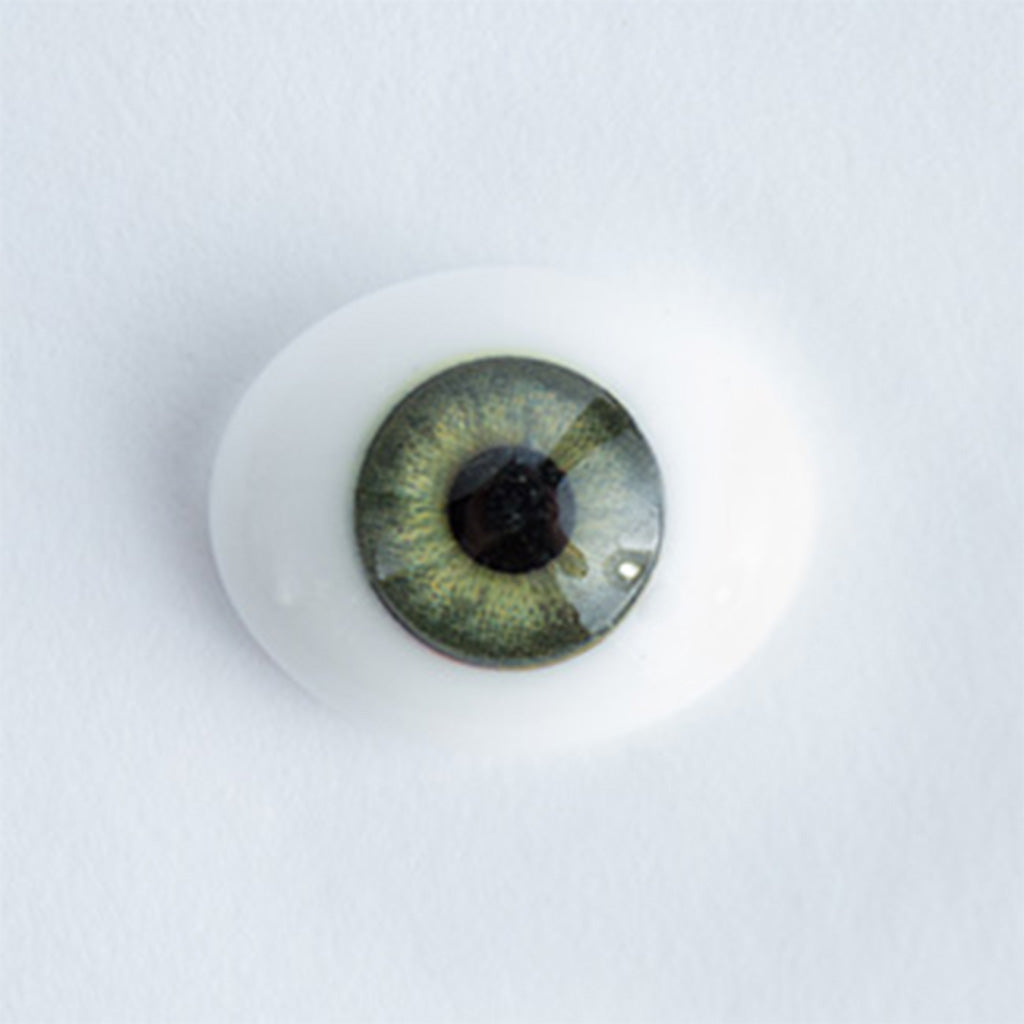 22mm Green Iris E - Oval Glass Eyes - 1 Pair - #1453