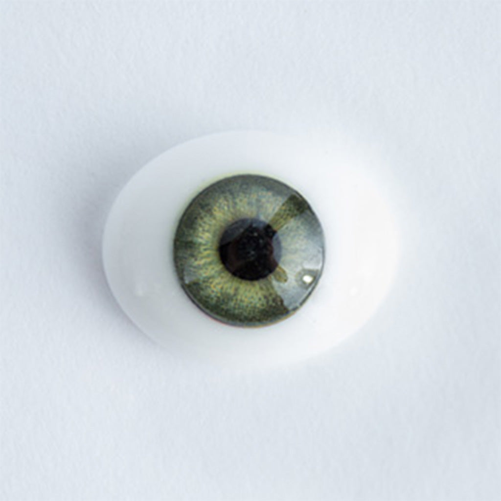 20mm Green Iris E - Oval Glass Eyes - 1 Pair - #1393